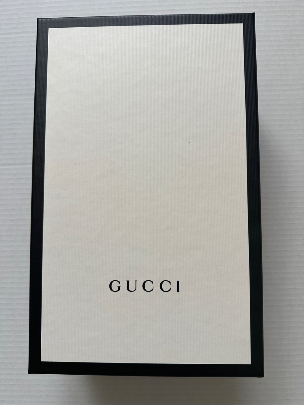 Authentic Empty Gucci  Shoe Storage Box & Two Cream  Drawstring Dust Bags